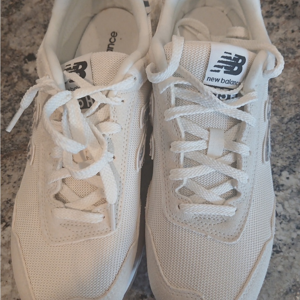 New Balance White Women's Lace-Up Sneakers